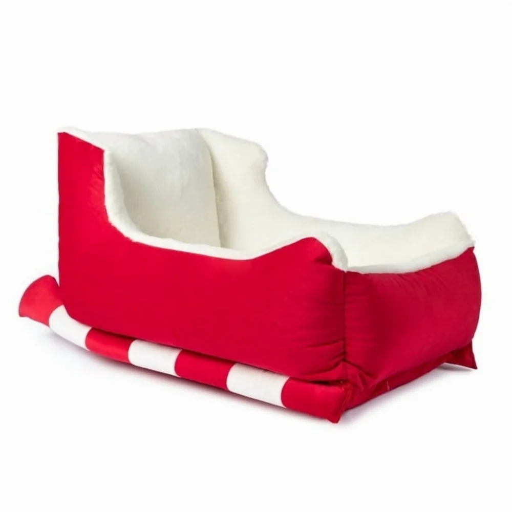 Sherry Kline Red Velvet Sleigh Holiday Dog/Cat Bed 24